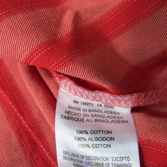 Wrangler Retro Women's XL Long Sleeve Striped Snap Western Shirt - Red - Picture 3 of 3
